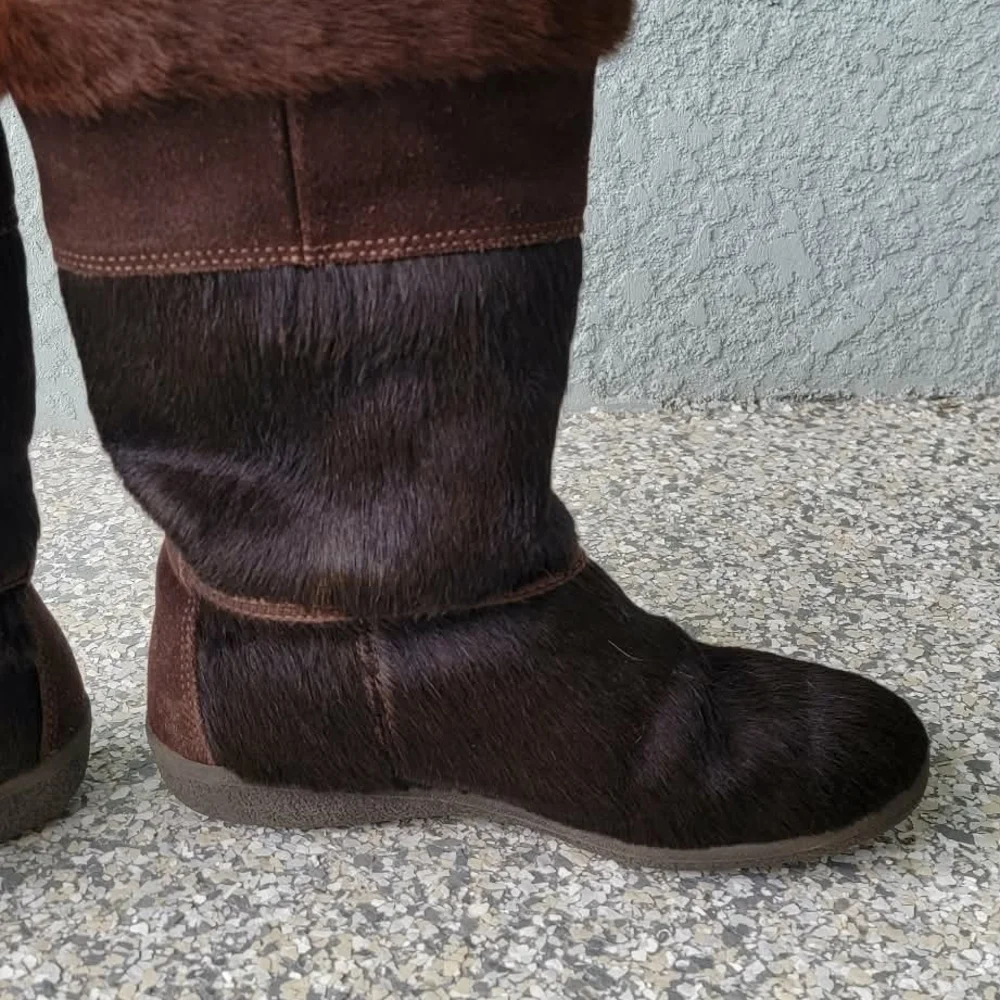 Tecnica Italy Genuine Fur Shearling Lined Winter Boots  EU 40 Après Ski Cozy